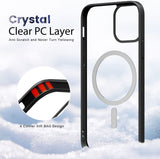 Fodral för iPhone 12/12 Pro, skyddsfodral för iPhone 12/12 Pro i transparent TPU-silikon hård + 2 9 H härdat glas, stötskydd, kristallklar (svart) - iPhoneCase.se