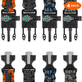 Paracord överlevnadsarmband 4st l kompass, visselpipa, flintbrandstartare - iPhoneCase.se