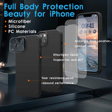 5 i 1 iPhone 14 Plus mobilfodral svart, 2-pack härdat glas skärmskydd + 2-pack linsskydd - iPhoneCase.se